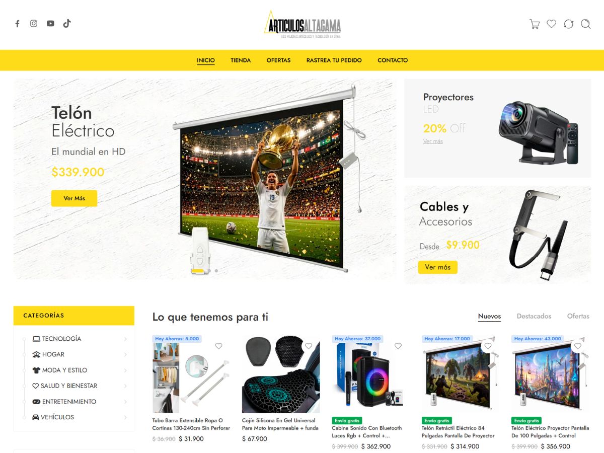Captura de pantalla de articulosaltagama