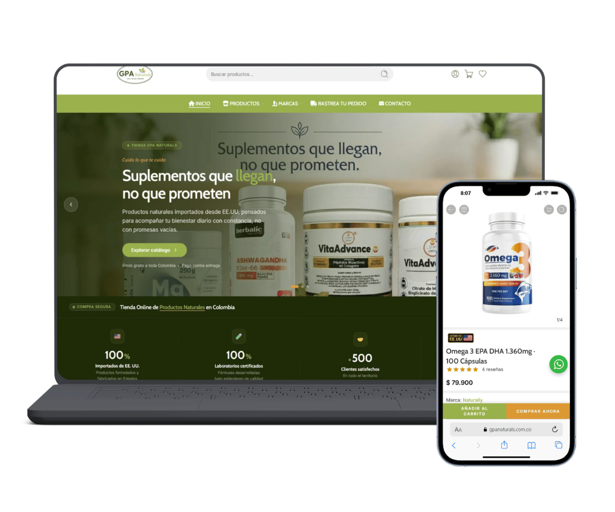 Mockup de una tienda WooCommerce profesional
